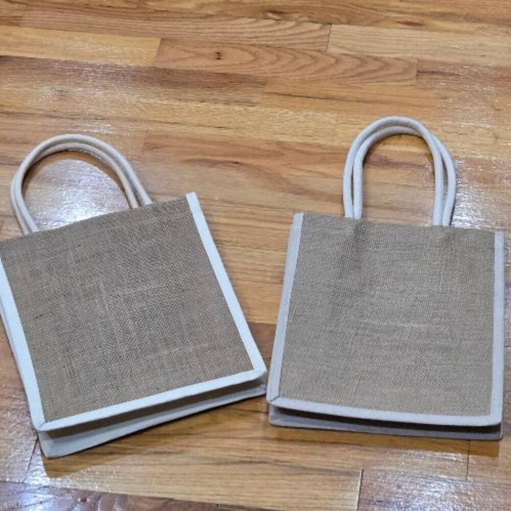 Two small jute Burlap totes